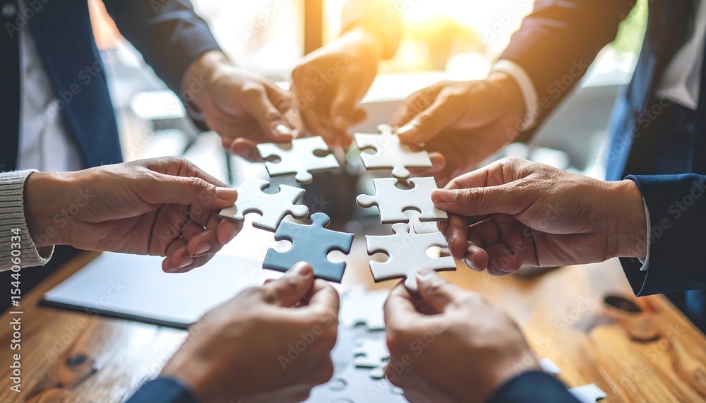 Teamwork Puzzle Solution Collaboration.